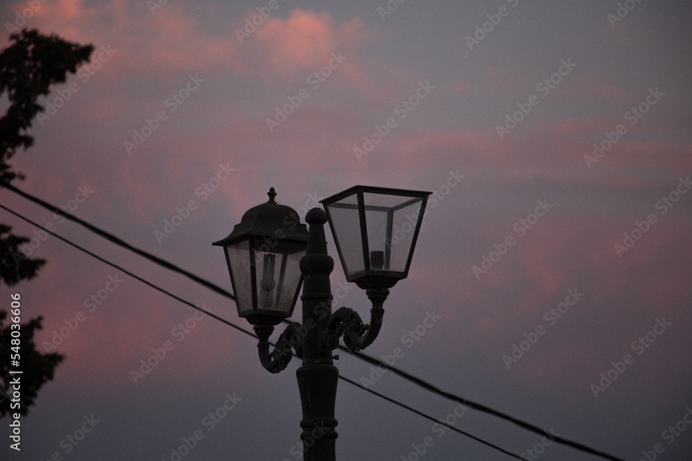 street lamp in the evening