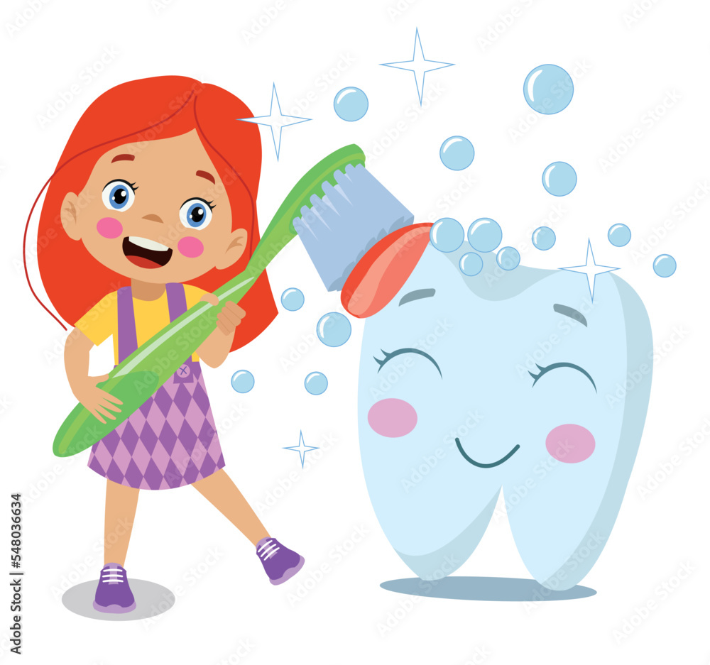 Cute Little Boy and Girl Brushing Teeth with Toothpaste and Toothbrush Cute Little Boy and Girl Brushing Teeth with Toothpaste and Toothbrush