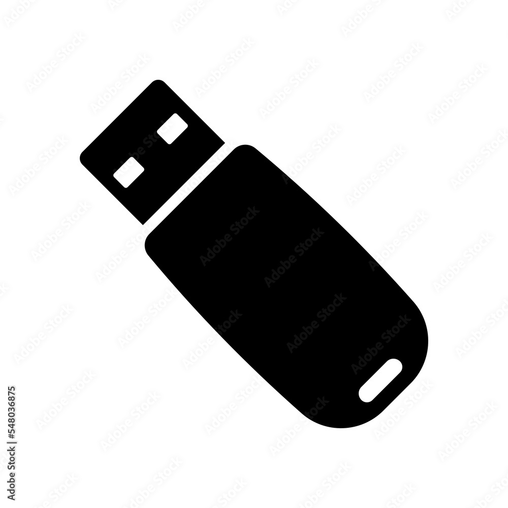 Usb flash drive icon. Black silhouette. Front side view. Vector simple flat graphic illustration. Isolated object on a white background. Isolate. Usb flash drive icon. Black silhouette. Front side view. Vector simple flat graphic illustration. Isolated object on a white background. Isolate.