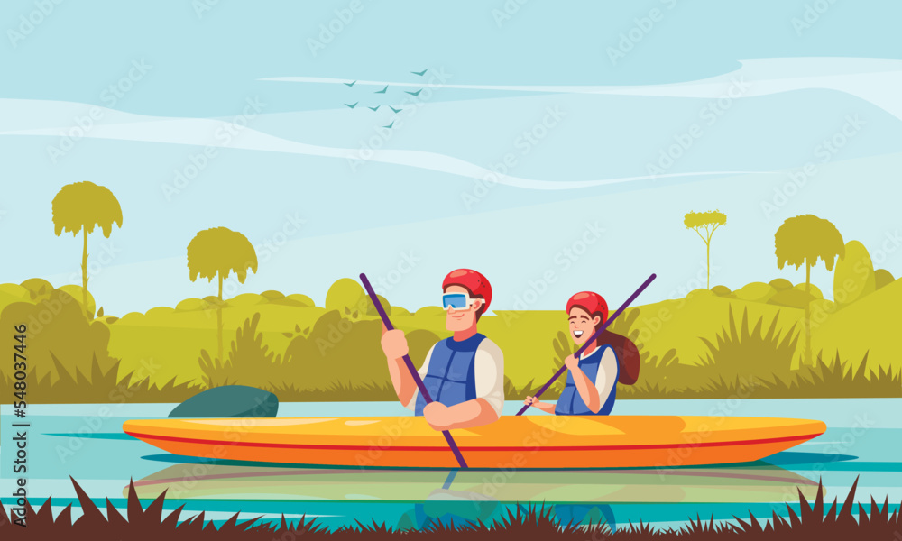 River Rafting Cartoon