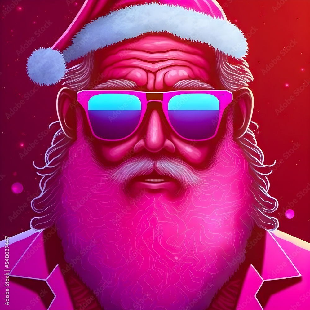 Retro Vintage Pink Santa Claus