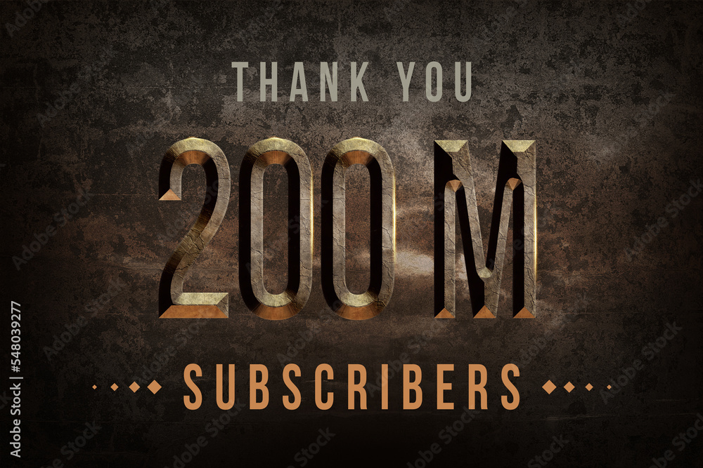 Fototapeta premium 200 Million subscribers celebration greeting banner with Historical Design