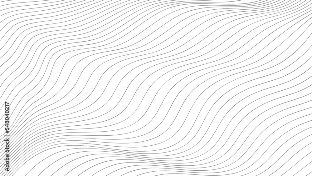 Geometric abstract background with wavy thin lines. Optical illusion.