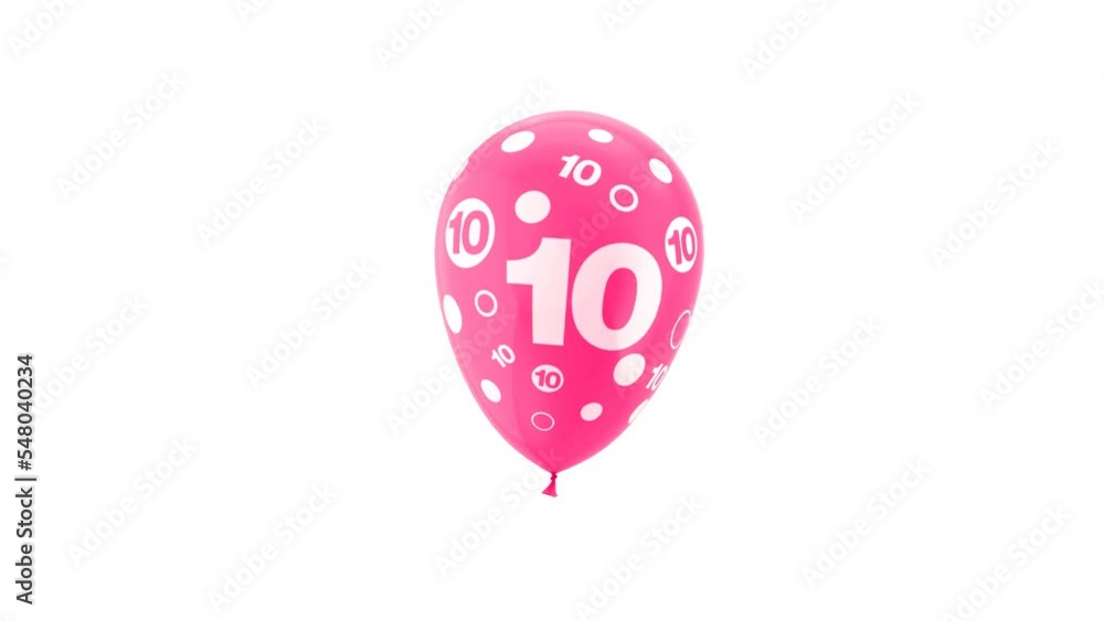 Balloon Animation with number 10. Loop Animation. With Green Screen and Alpha Matte Channel. Balloon Animation with number 10. Loop Animation. With Green Screen and Alpha Matte Channel.