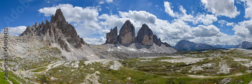 Panorama Drei Zinnen mit Paternkofel in Südtirol