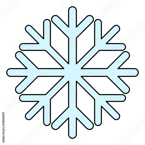 Cartoon snowflake icon. Freeze symbol. Vector illustration isolated on white background.
