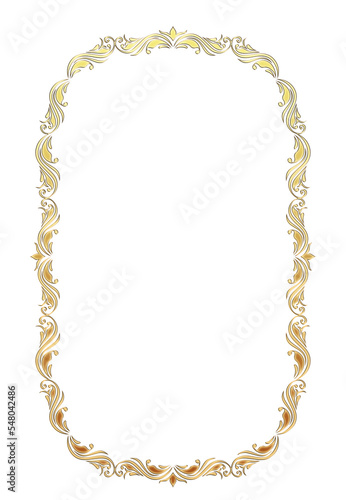 Wallpaper Mural イラスト素材: アンティーク、ビンテージの長方形ゴールドメタリックのフレーム。金色の飾り罫オーナメント Torontodigital.ca