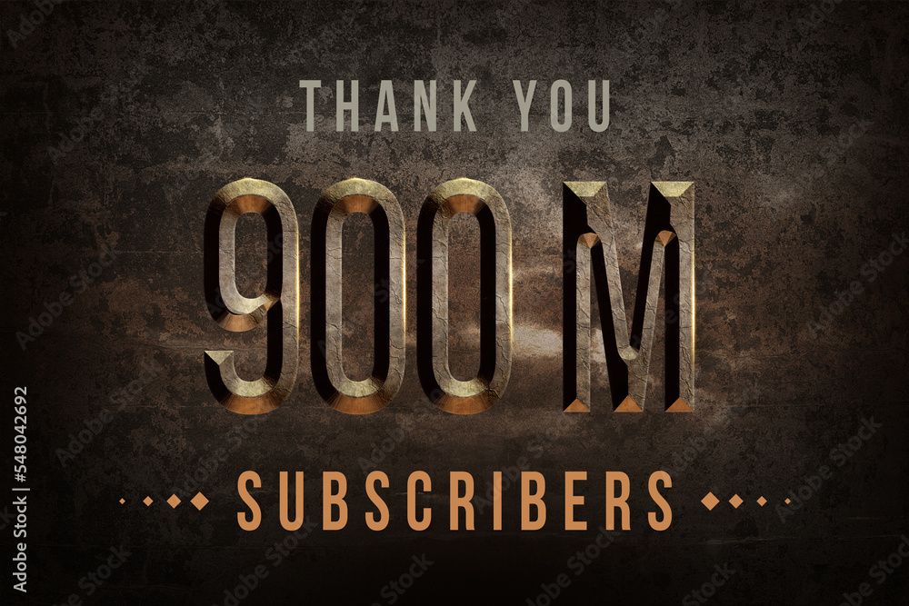 Fototapeta premium 900 Million subscribers celebration greeting banner with Historical Design