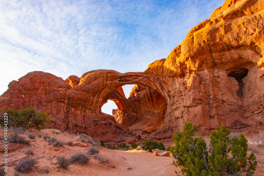 Dual Arches at Arches National Park, Moab, Utah, USA