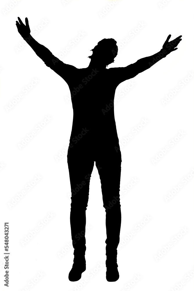 silhouette of woman with hand on heart silhouette of woman with hand on heart