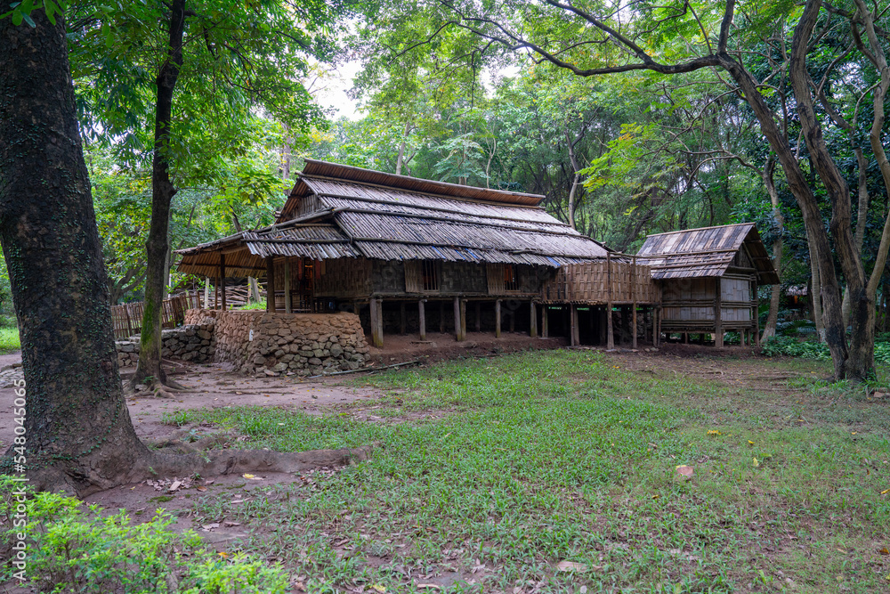 Vietnam, Hanoi, traditional house of the ethnic group Dao Lao Chi tribe Vietnam, Hanoi, traditional house of the ethnic group Dao Lao Chi tribe