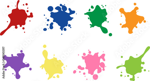 A set of multicolored blots on a white background. Colored elements for the design of websites. Vector color illustration.