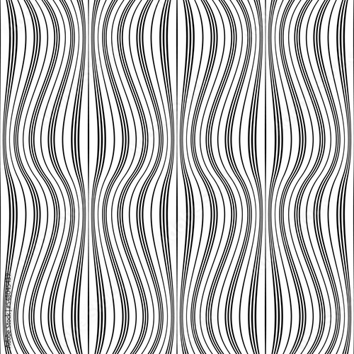 Seamless Wavy Lines Pattern with 3D Illusion Effect.