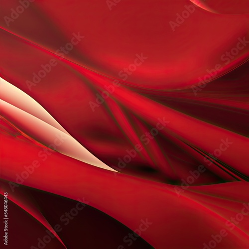 Abstract wave silk background. Modern flow motion wallpaper. Red bg.