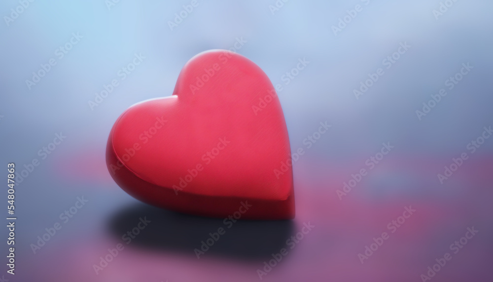 Fototapeta premium Beautiful lonely valentine red heart