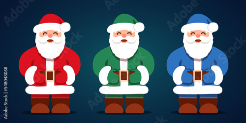 Santa Claus set. Vector clipart isolated on white background.	