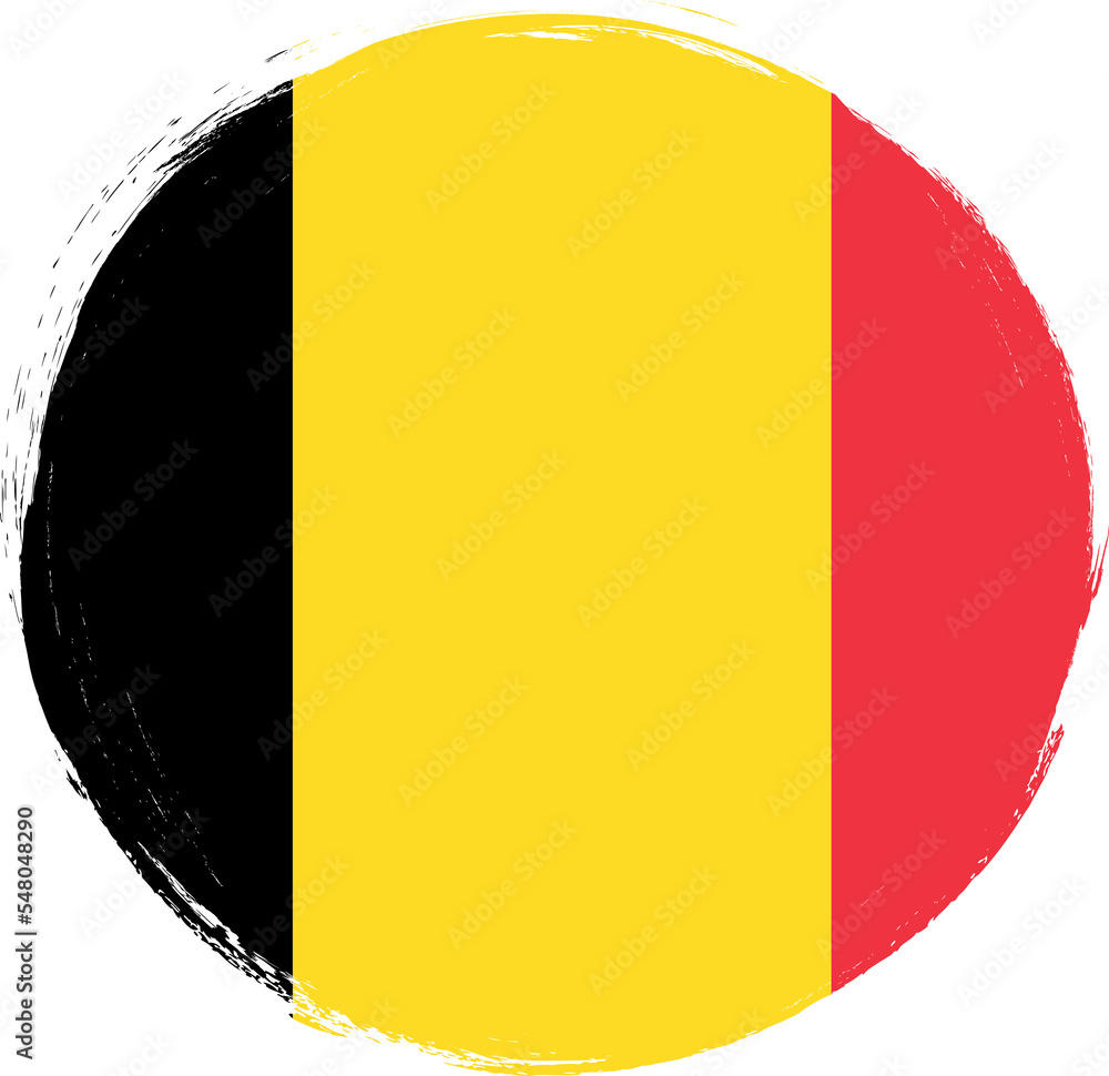 Fototapeta premium Flag of Belgium, print with grunge texture