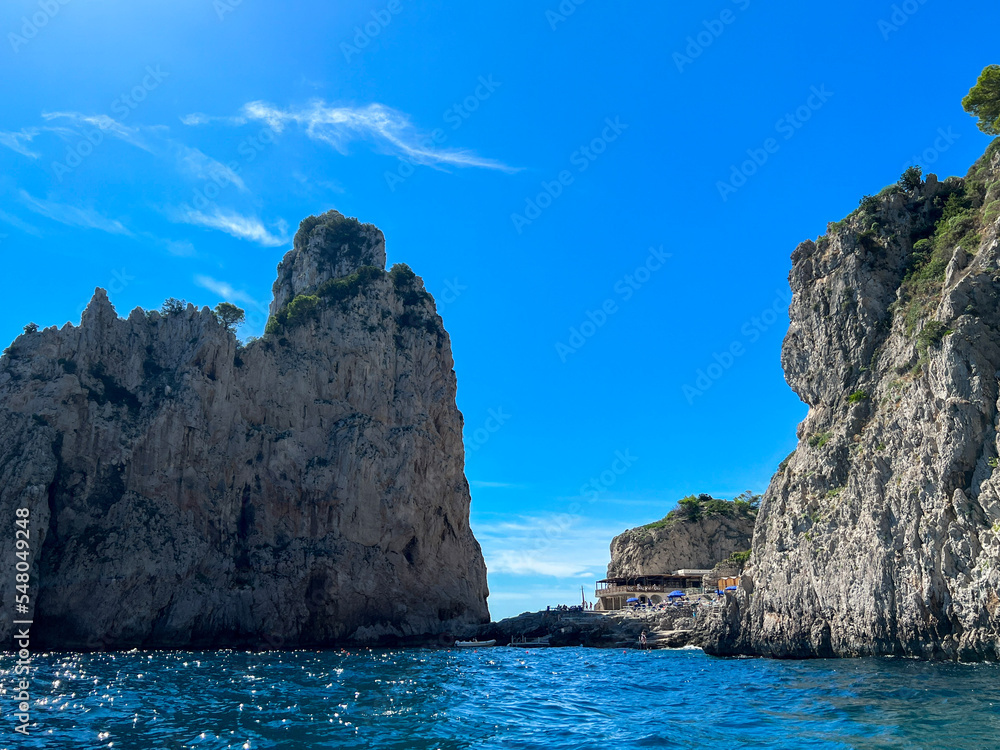 rock in the sea off Capri Italy