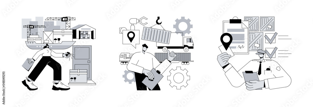 Logistics service provider abstract concept vector illustration set ...