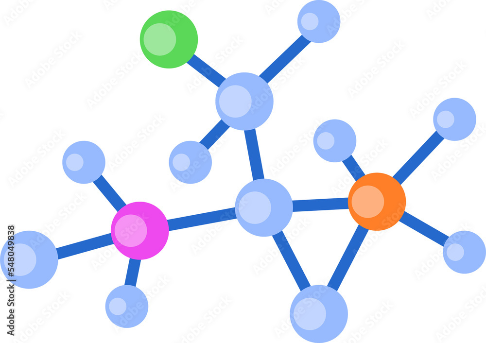 Molecules connection semi flat color raster object. Full sized item on white. Covalent bonds. Chemical bonding simple cartoon style illustration for web graphic design and animation Molecules connection semi flat color raster object. Full sized item on white. Covalent bonds. Chemical bonding simple cartoon style illustration for web graphic design and animation