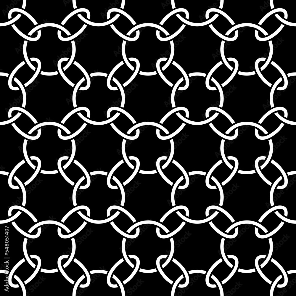 Fototapeta premium Vector seamless texture. Modern geometric background. Mesh with rings.