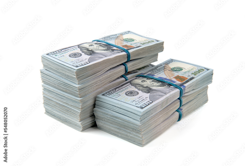 dollar bundles isolated on white background. dollar bundles isolated on white background.