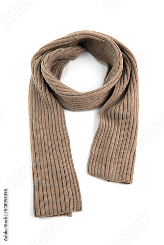 Brown scarf on a white background.