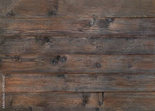 Natural texture backdrop of old retro vintage aged brown wooden board plank table