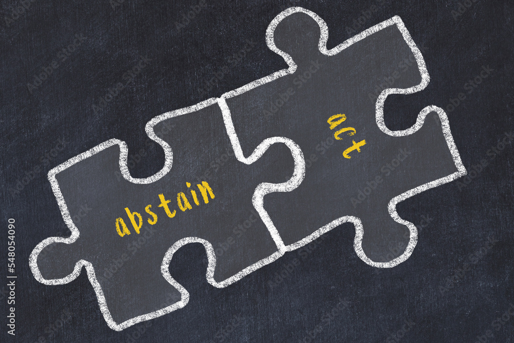 Concept of dealing with troubles. Chalk sketch of connecting puzzles