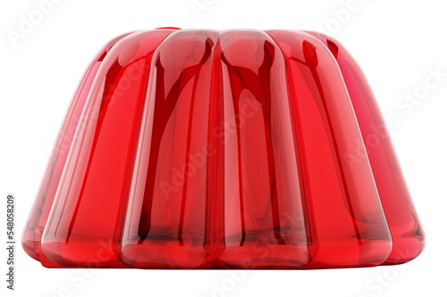 Canvas Print Red jelly on transparent background.