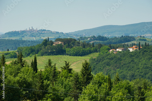 A view of the countryside in Tuscany  Italy.