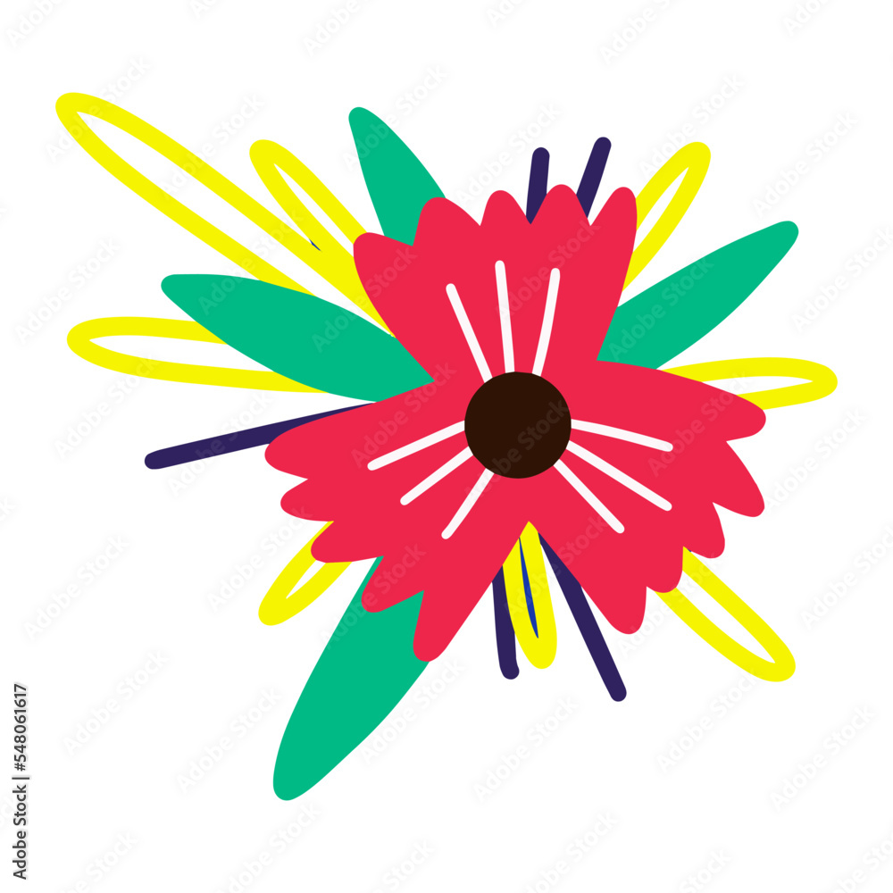 Pink flower isolated on awhite background . Vector illustration Pink flower isolated on awhite background . Vector illustration