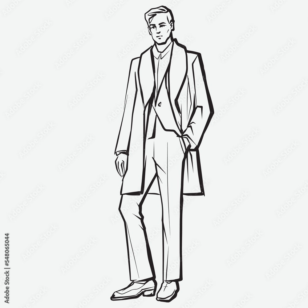 Young fashion male model in coat Young fashion male model in coat