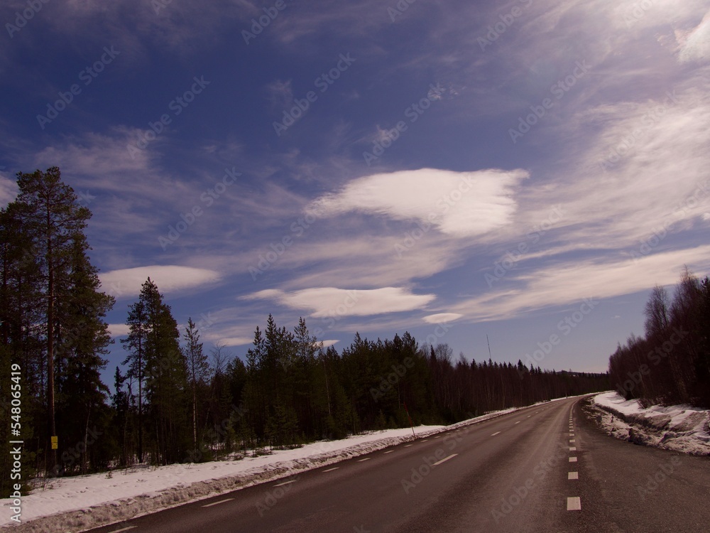 Road in forest, North of Sweden Road in forest, North of Sweden