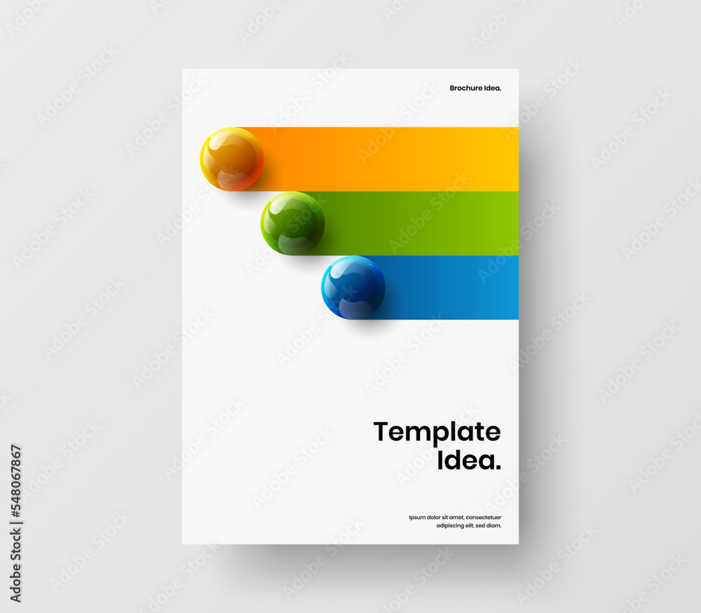 Premium magazine cover vector design template. Modern realistic balls banner illustration. Premium magazine cover vector design template. Modern realistic balls banner illustration.