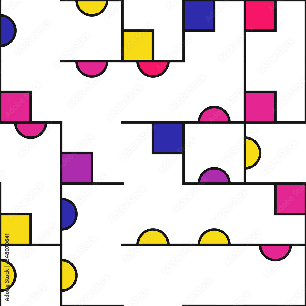 Obraz premium Decorative diagram colorful geometric figures background illustration