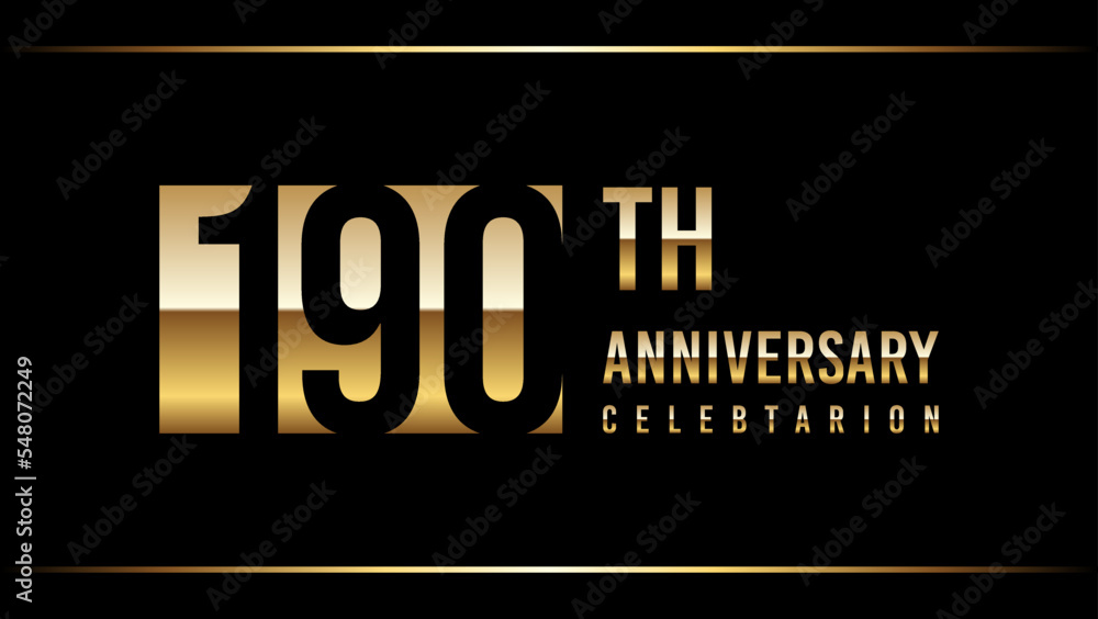 Obraz premium 190 Years Anniversary Template Design Illustration With Gold Color Text