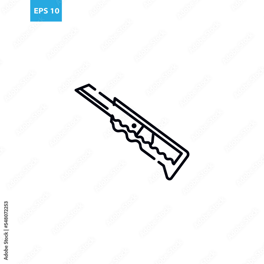 Cutter knife outline icon Vector illustration