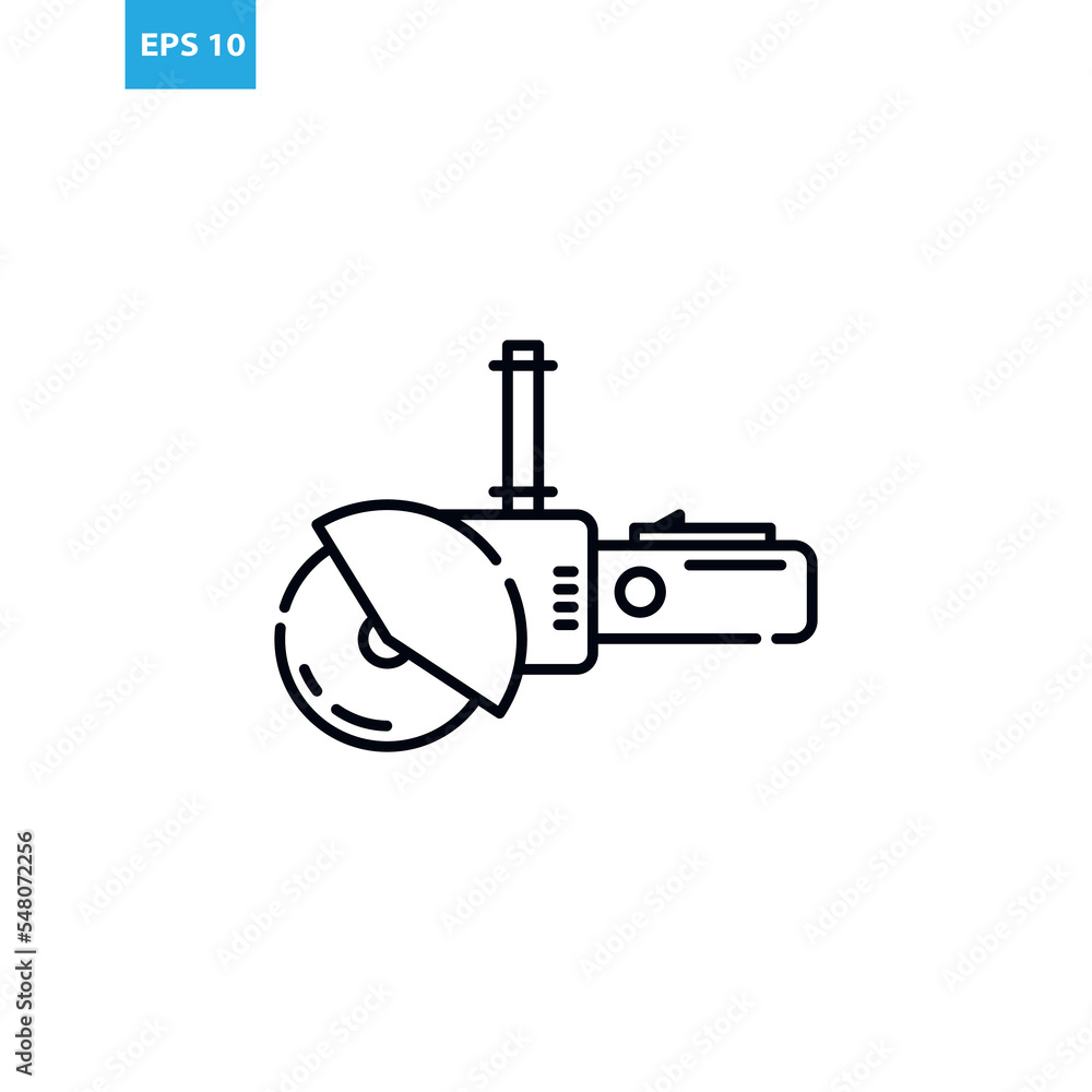 Fototapeta premium Angle grinder outline icon Vector illustration