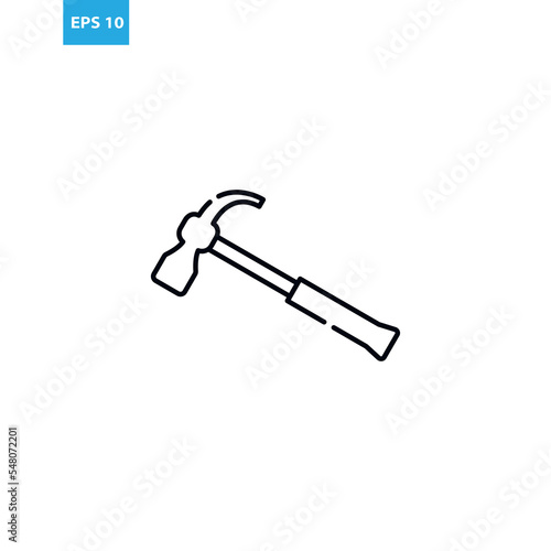 Hammer outline icon Vector illustration