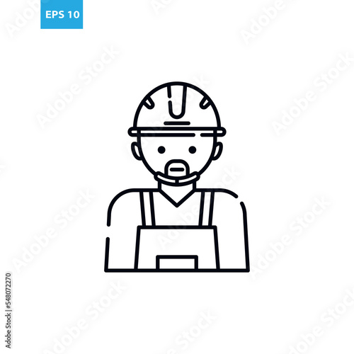Engineer avatar icon outline Vector illustration