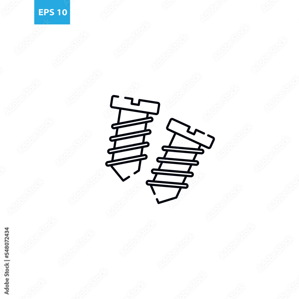 Screws outline icon Vector illustration Screws outline icon Vector illustration