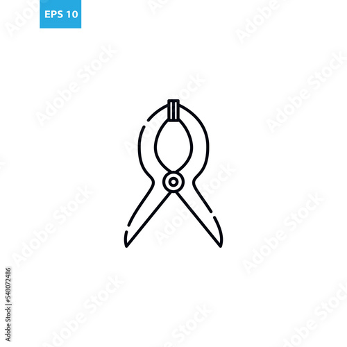 Spring clamp outline icon Vector illustration