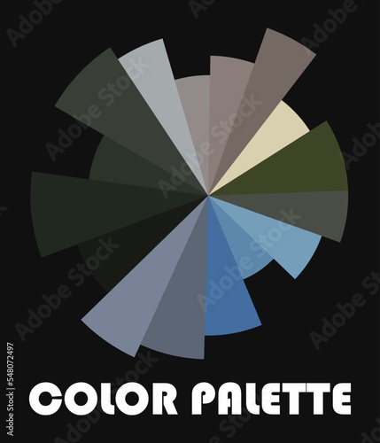 Trendy color palette for the season 2023. Vector illustration