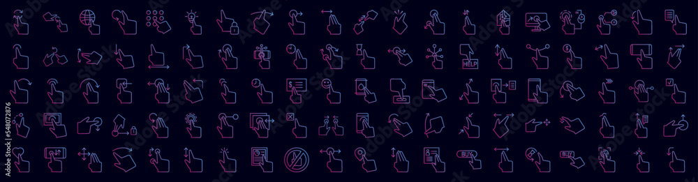 Touch gesture nolan icon collections vector design