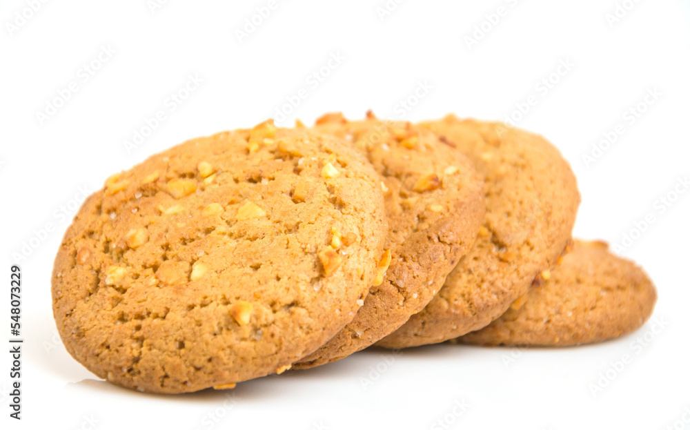 Cookies with peanuts isolated on white Cookies with peanuts isolated on white