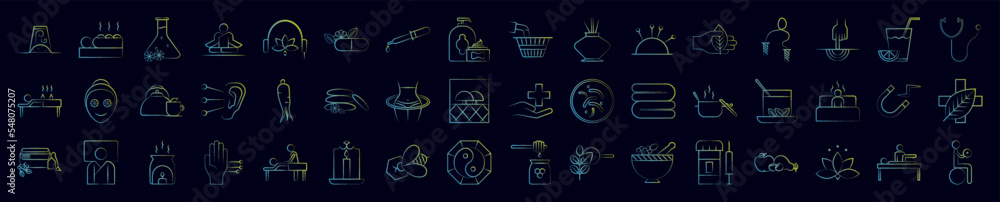 Alternative medicine nolan icons collection vector illustration design Alternative medicine nolan icons collection vector illustration design