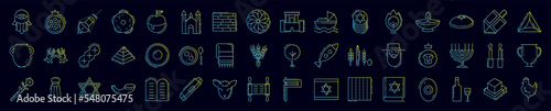 Judaism nolan icons collection vector illustration design