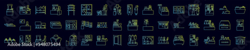 Mall shopping center nolan icons collection vector illustration design