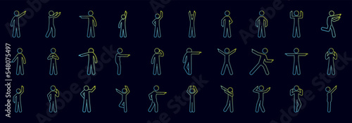 Man pointing finger nolan icons collection vector illustration design